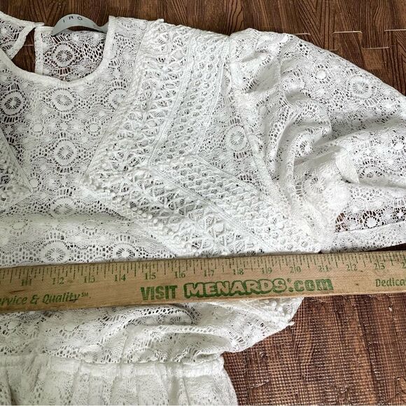IRO Embroidered Lace Peplum Top in White 42 - Picture 9 of 12